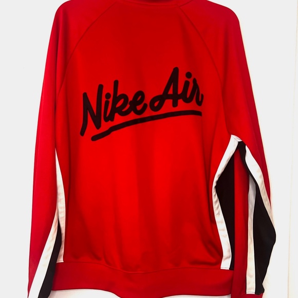 NIKE AIR Sportswear, Lightweight Track Jacket, Sewn Text, Red-Black-White, L - Picture 10 of 12